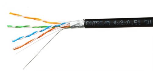 Кабель витая пара внешний 4 пары FTP кат.5e (100м) медный с тросом SkyNet Premium (Fluke Test)