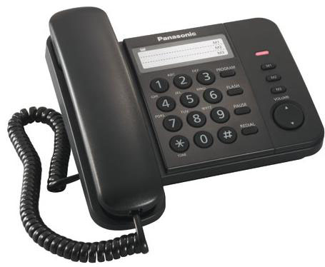 Телефон проводной Panasonic KX-TS 2352 RUB (черный)