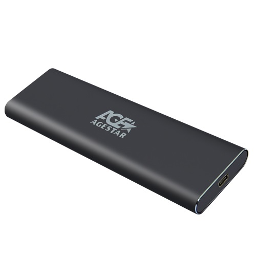Внешний контейнер USB3.0 -> M.2", AgeStar 31UBNV1C, NVME M-key, алюминий, Type-C, серый