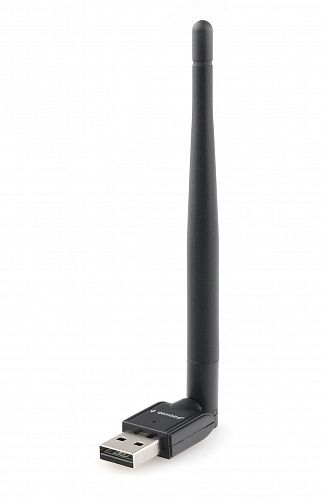 Сетевая карта USB2.0 Gembird WNP-UA-010 802.11b/g/n, 2.4Ггц, 150Мбит, 20 дБм, черный