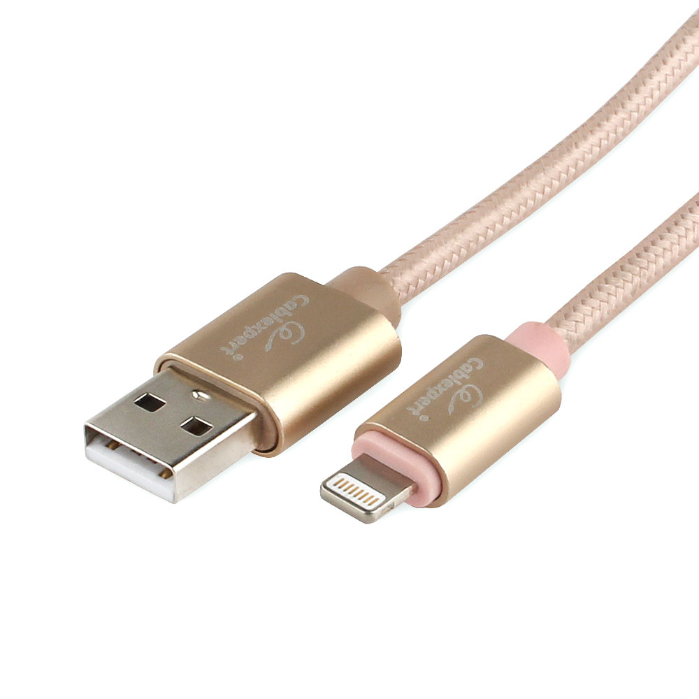 Кабель USB-A < - > Lightning, 3.0м, Cablexpert, серия Ultra, блистер, золотой