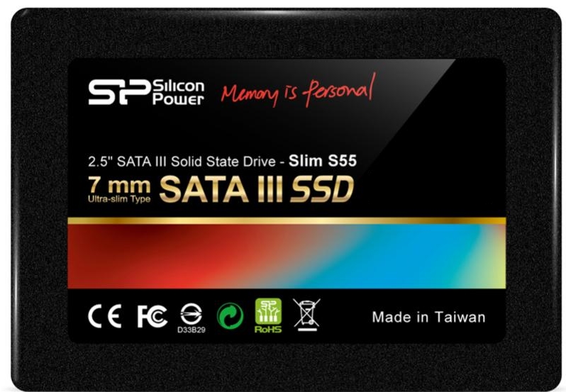 Накопитель SSD SATA 240Gb Silicon Power Slim S55 (SATA, 550/440 Мбайт/сек)