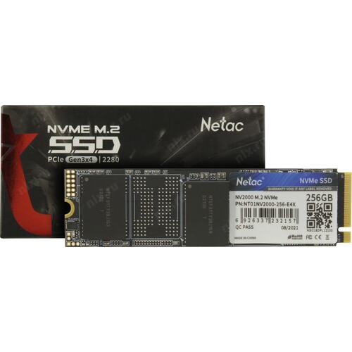 Накопитель SSD M.2 256Gb Netac NV2000 (PCI-E 3.0 x4, 2500/1000 Мбайт/сек)