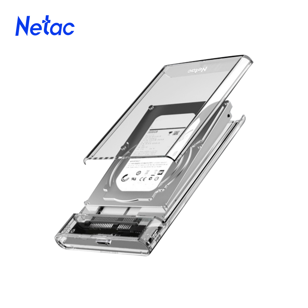 Внешний контейнер USB-C -> SATA 2.5", NETAC WH11, прозрачный