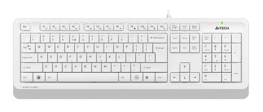 Клавиатура проводная A4Tech Fstyler FK10 белый/серый
