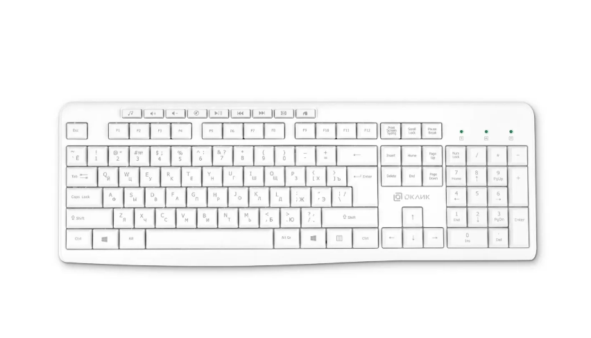 Клавиатура беспроводная Оклик K225W Multimedia белый
