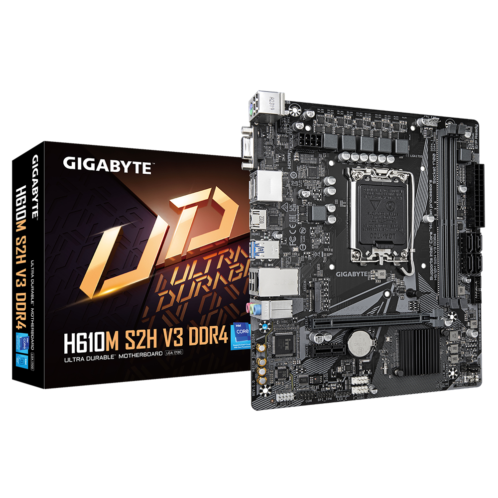Материнская плата Socket-1700 Gigabyte H610M S2H V3 DDR4 (H610) 2xDDR4 HDMI DP VGA mATX