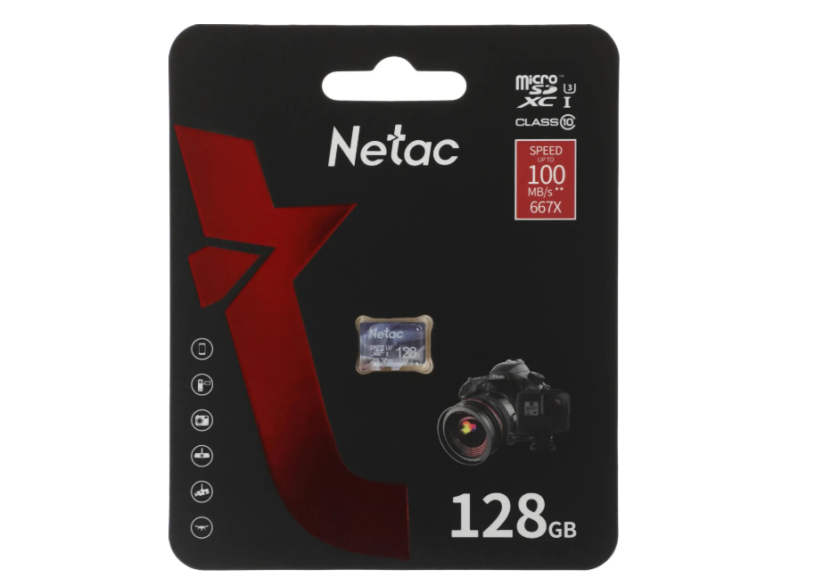 Карта памяти microSD 128Gb Netac P500 Ultra Class 10 100MB/s