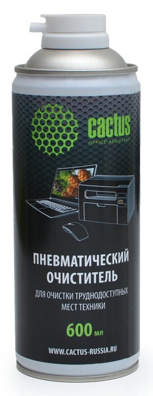 Сжатый воздух Cactus CSP-AIR600 негорючий для чистки офисной техники (баллон - 600мл)