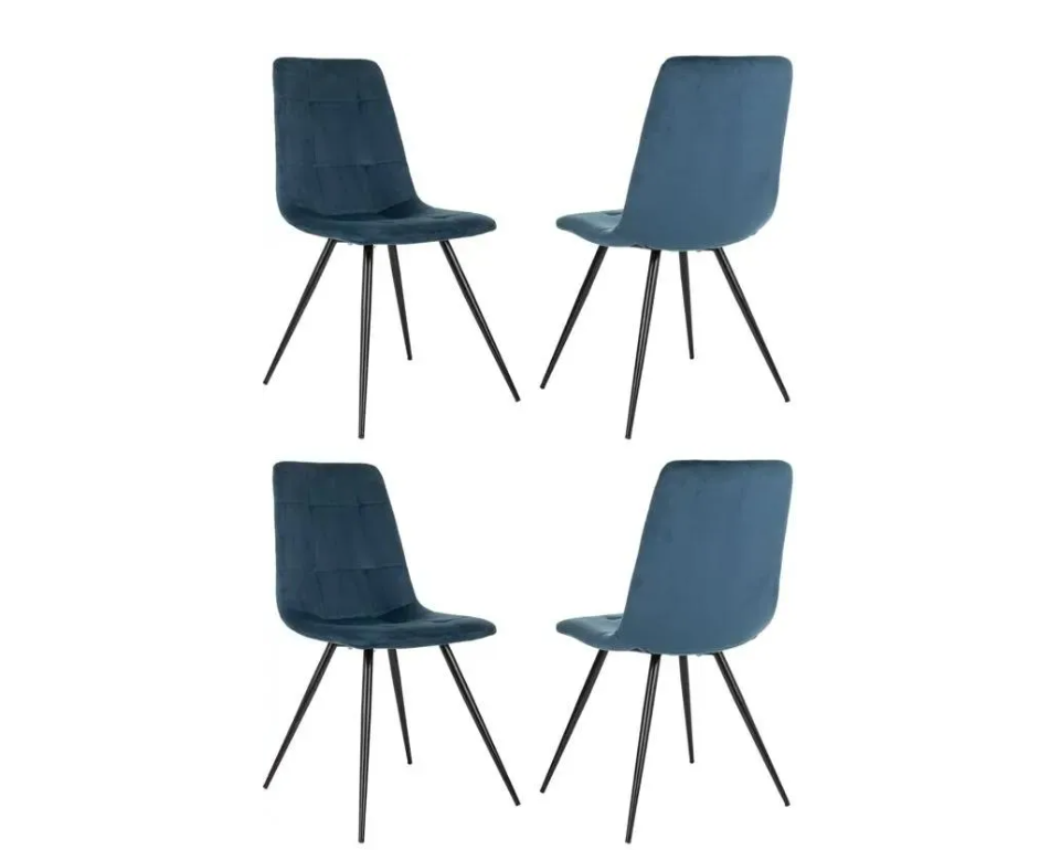 Кресло Бюрократ CH-K1_4 комплект 4шт синий Holland 58 металл черный на ножках