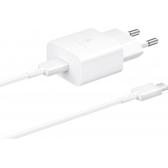 Сетевое зарядное устройство Samsung EP-T1510 15W USB-C White (с кабелем)