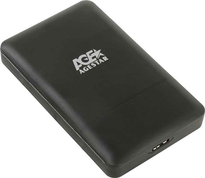 Внешний контейнер USB3.0 -> SATA 2.5", AgeStar 3UBCP3, пластик, чёрный