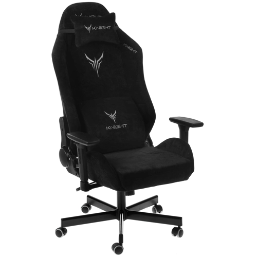 Кресло Knight N1 Fabric (ткань, мех. качания, реклайнер, крест. металл, до 150 кг) Черный