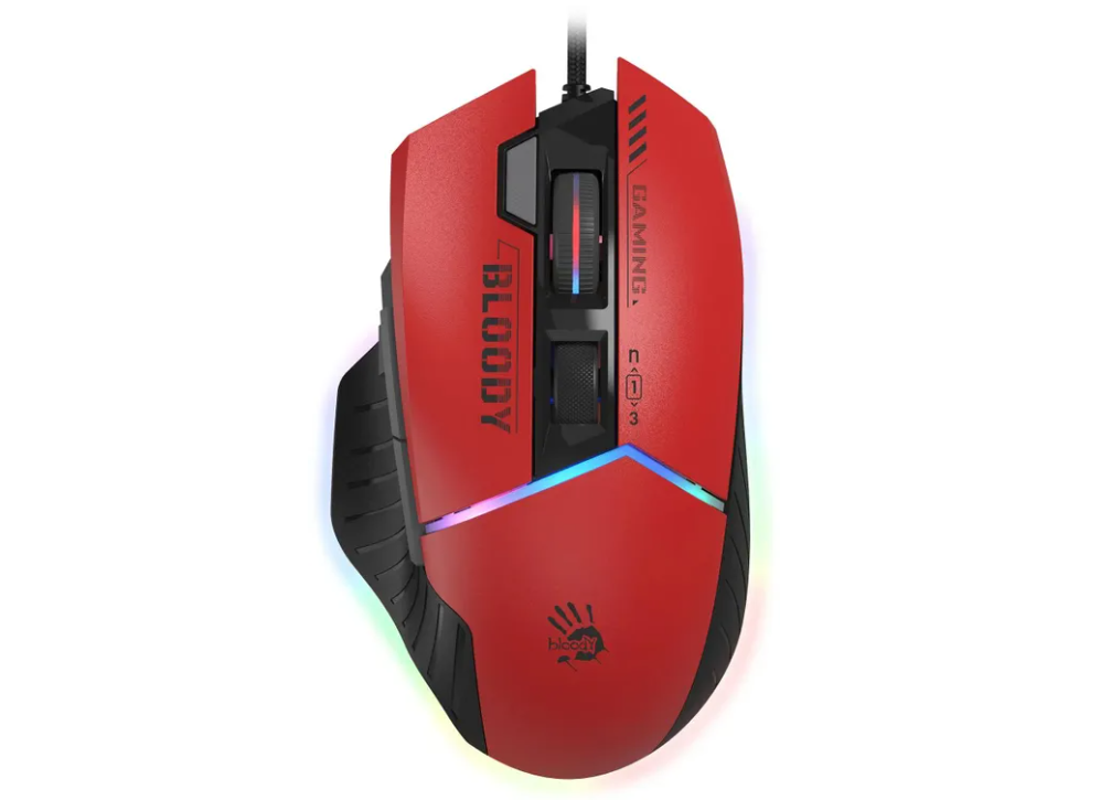 Мышь проводная A4Tech Bloody W95 Max Sports 12000dpi черный/красный