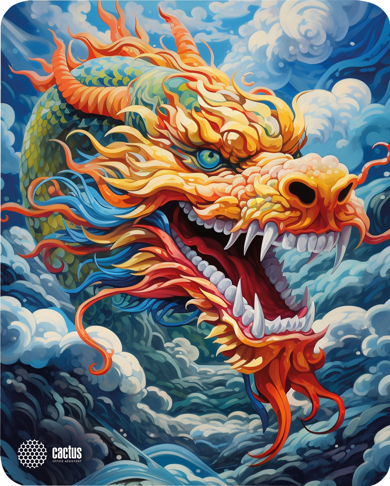 Коврик для мыши CACTUS [CS-MP-D07M] 300x250x3мм, Colorful Dragon