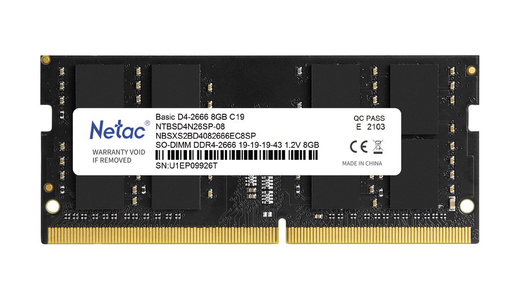 Модуль памяти SODIMM DDR4 .8Gb PC4-25600 3200MHz Netac