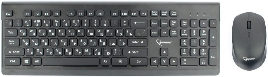 Комплект беспроводной (клавиатура+мышь) Gembird KBS-7200 Wireless USB Black