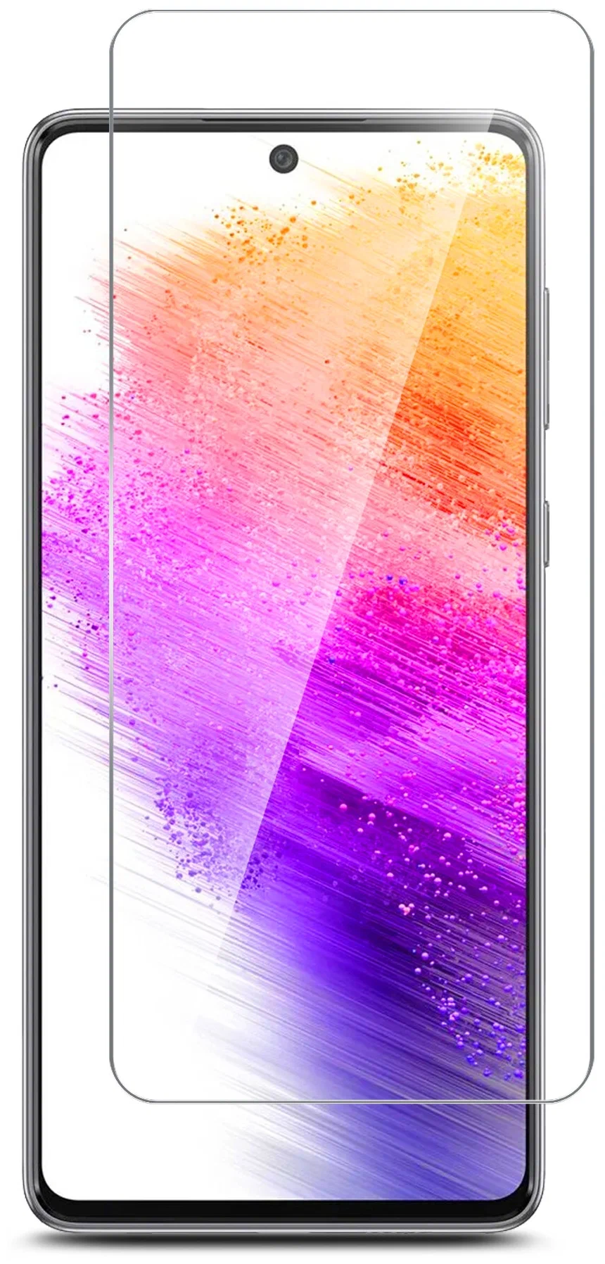 Защитное стекло для смартфона Samsung Galaxy A73 - прозрачное с черной рамкрй