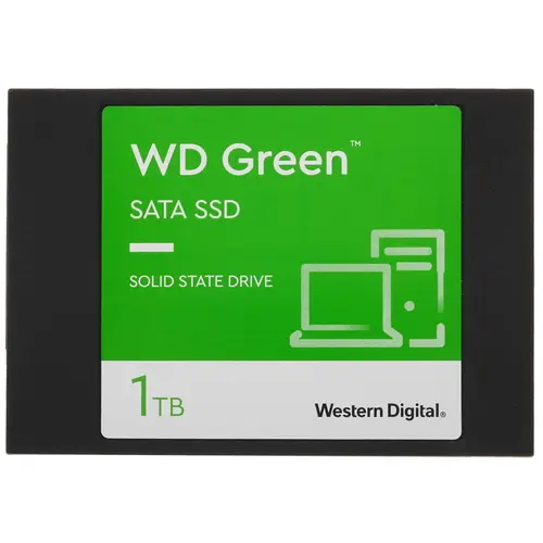 Накопитель SSD SATA 1Tb WD Green WDS100T3G0A (3D TLC, 545/465 Мбайт/сек,)