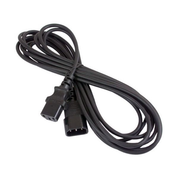 Кабель питания 220V C13 - C14, 4.5м, 6А, черный (удлинительный)