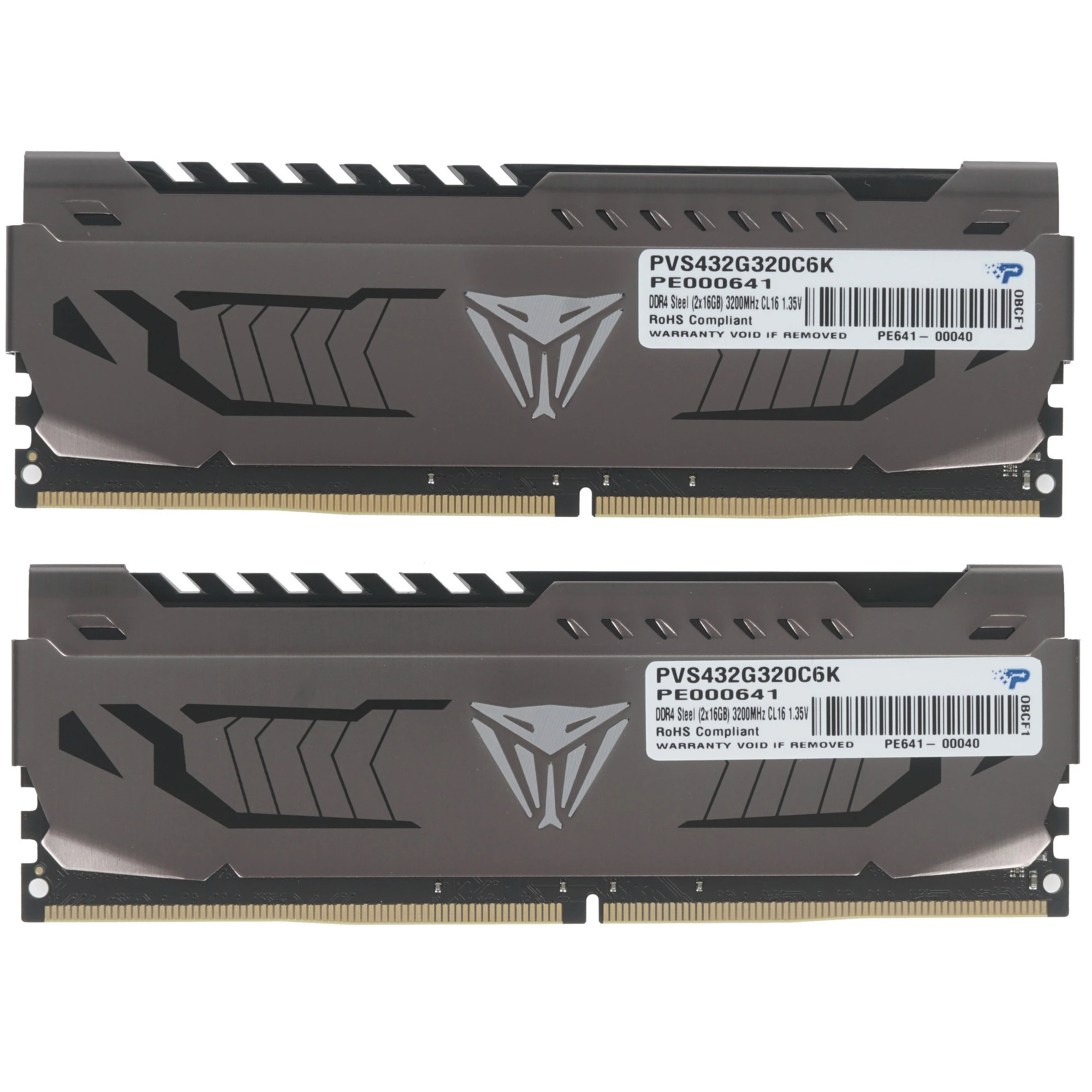 Модуль памяти DDR4 32Gb PC4-25600 3200MHz Patriot Viper 4 Steel (Kit of 2)
