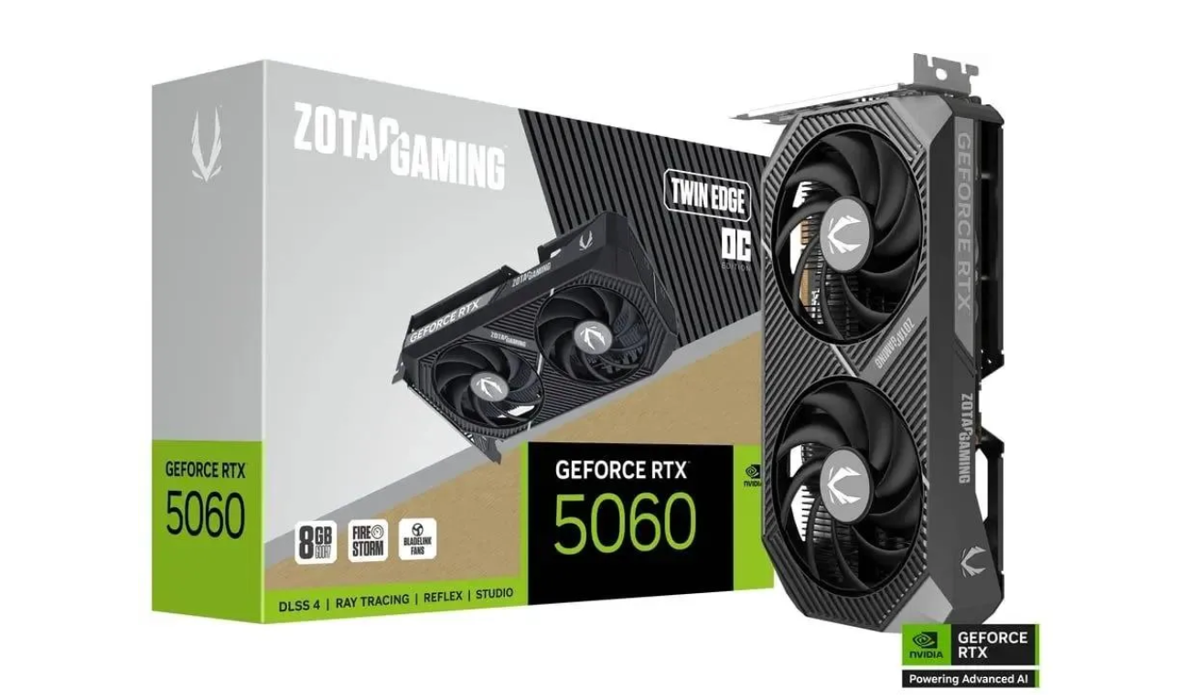 Видеокарта 8Gb Zotac RTX 5060 TWIN EDGE OC NV (RTX5060) GDDR7 HDMI DP