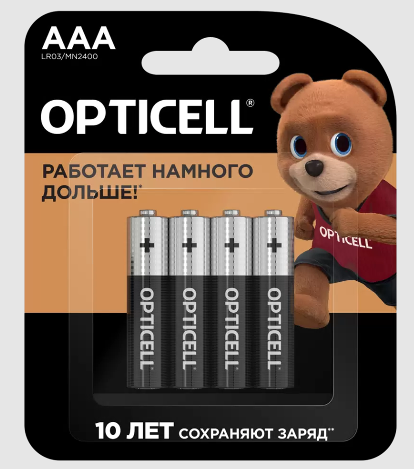 Элемент питания AAA, 1.5V,  4шт, OPTICELL BASIC