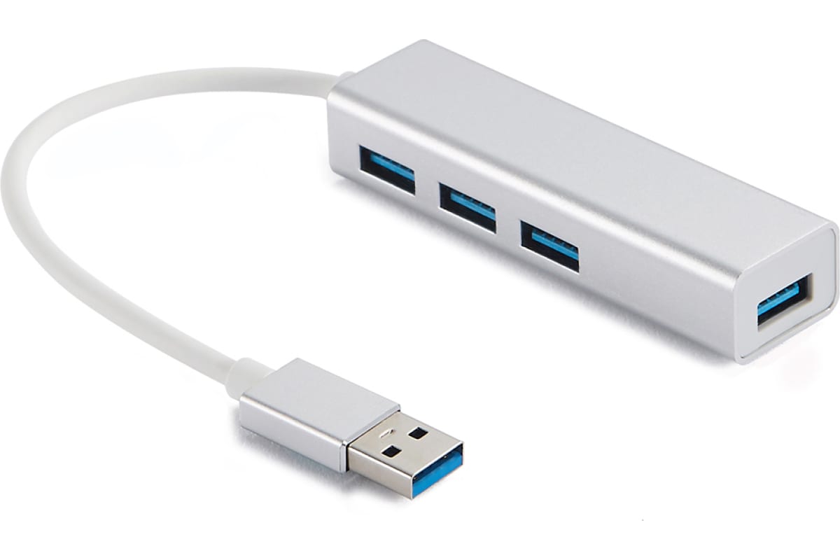 Концентратор USB-A - 4-port USB3.0, Gembird UHB-C464, кабель 17 см, белый