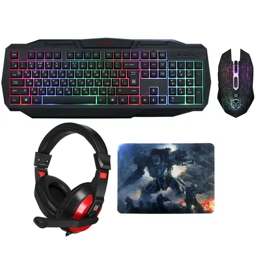 Игровой набор Defender TARGET MKP-350 (мышь, клавиатура, гарнитура и коврик)