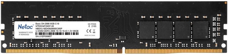 Модуль памяти DDR4 .8Gb PC4-21300 2666MHz Netac