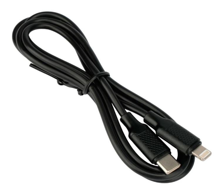Кабель USB-C < - > Lightning, 1.0м, Гарнизон 20W черный