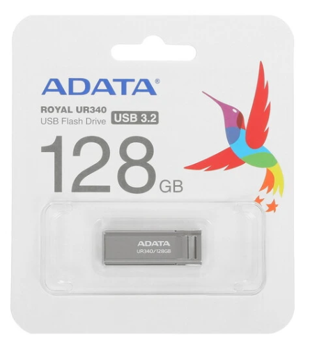 Флешка 128Gb ADATA UR340, USB 3.2 Gen1, черный