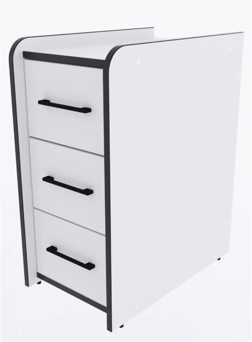 Тумба MaDXRacer COMFORT GTB белый, кромка черная