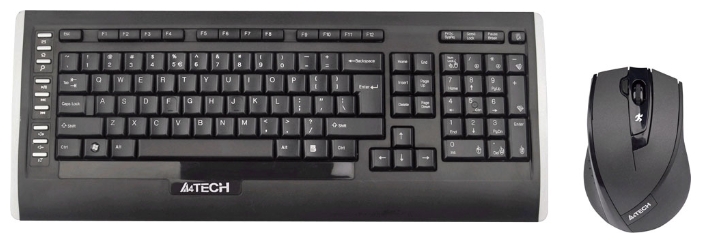 Комплект беспроводной (клавиатура+мышь) A4Tech 9300F Wireless черный