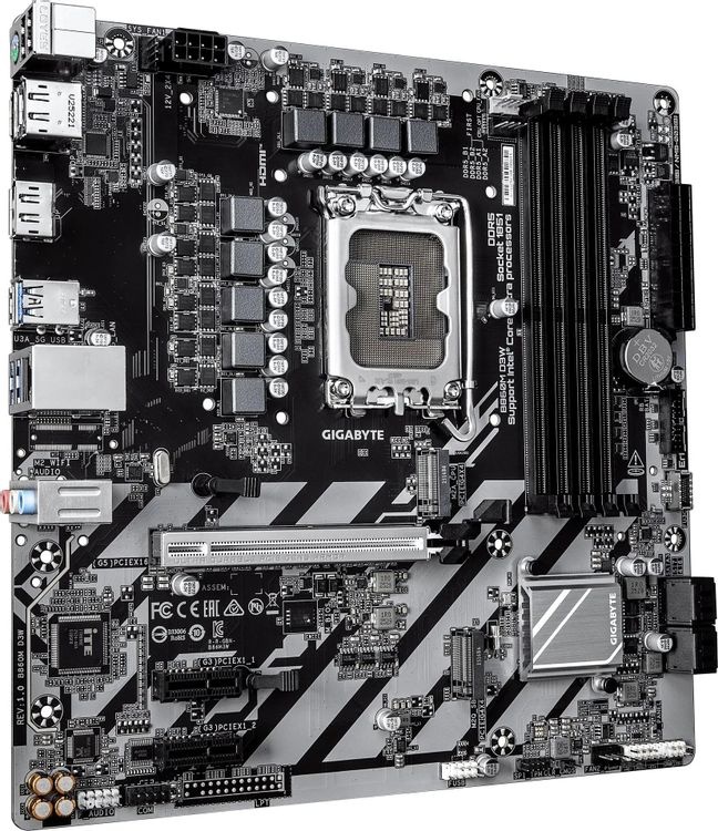 Материнская плата Socket-1851 Gigabyte B860M D3W (B860) 4*DDR5 HDMI DP mATX