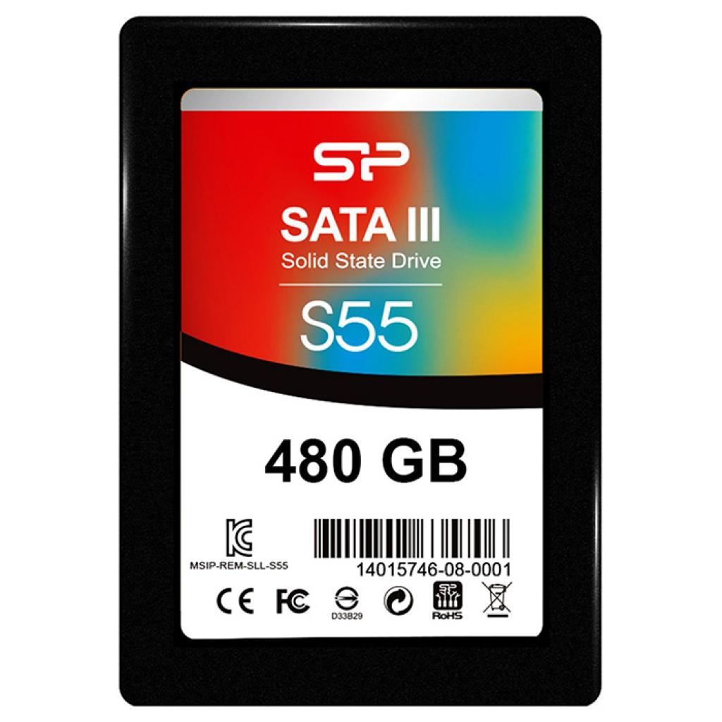 Накопитель SSD SATA 480Gb Silicon Power S55 (SATA 6 Гб/сек, 540/480 Мбайт/сек)