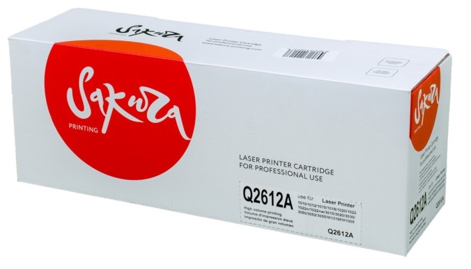 Картридж лазерный Sakura  SAQ2612A (Q2612A) для HP LJ 1010,1012,1015,1020,1022,3015,3020,3030, черный