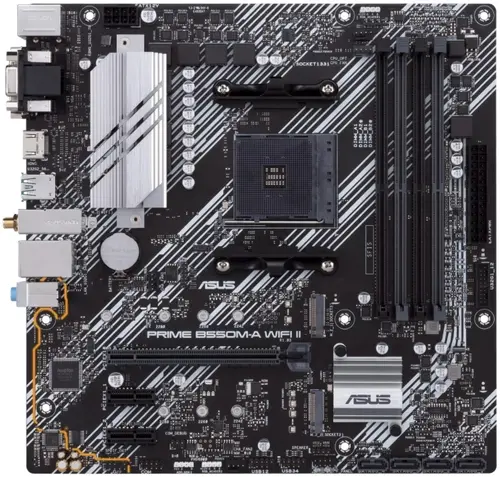 Материнская плата Socket AM5 ASUS PRIME B650M-A WIFI II (B650) 4*DDR5 VGA HDMI DP mATX