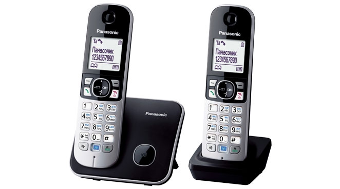 Радиотелефон Panasonic DECT KX-TG 6812 RUB (АОН, +доп.трубка, спикерфон, полифония, черный)