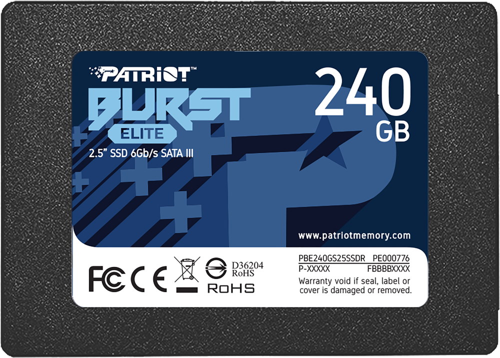 Накопитель SSD SATA 240Gb Patriot Burst Elite (SATA3, 450/320 Мбайт/сек)