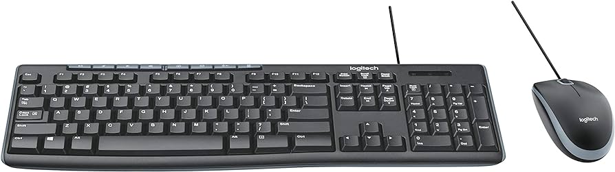 Комплект проводной (клавиатура+мышь) Logitech MK200 Media Corded Keyboard and Mouse Combo Black