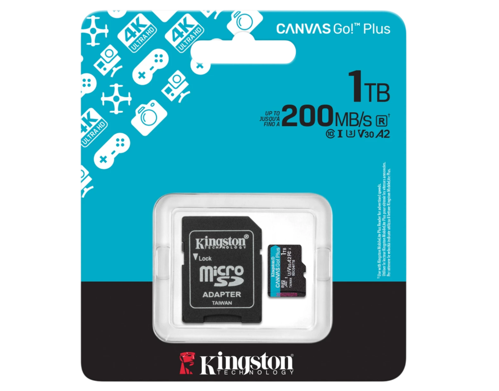 Карта памяти microSD 1Tb Kingston SDCG4/1TB Class10 UHS-I Go Plus G4 с адаптером