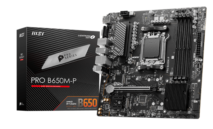 Материнская плата Socket AM5 MSI PRO B650M-P (B650) 4*DDR5 HDMI DP VGA mATX
