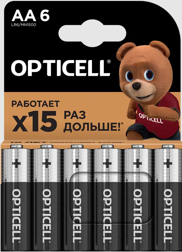 Элемент питания AA, 1.5V,  6шт, Opticell Basic LR6