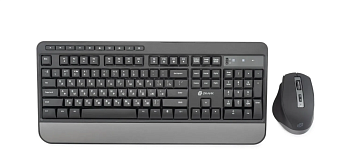 Комплект беспроводной (клавиатура+мышь) Оклик S290W Multimedia черный