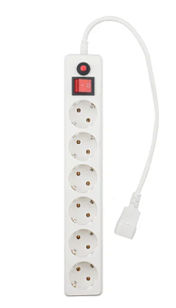 Сетевой фильтр Гарнизон ECL 5 розеток 10A 1.8м белый (вилка для ИБП)