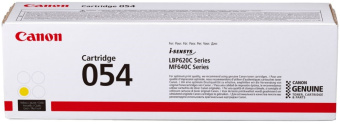 Картридж лазерный Canon 054 Y для MF645Cx/MF643Cdw/MF641Cw/LBP623C, желтый