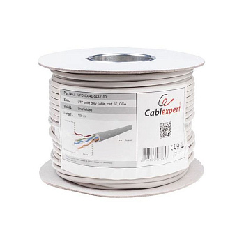 Кабель витая пара внутренний 4 пары UTP кат.5e (100м) омеднённый, Cablexpert CCA