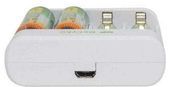 Зарядное устройство AA/AAA GP E411 + 4 аккумулятора AA 2100mAh