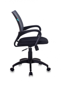 Кресло Бюрократ CH-695N (сетка/ткань, мех. качания, крест. пластик, до 150 кг) Черно-серый